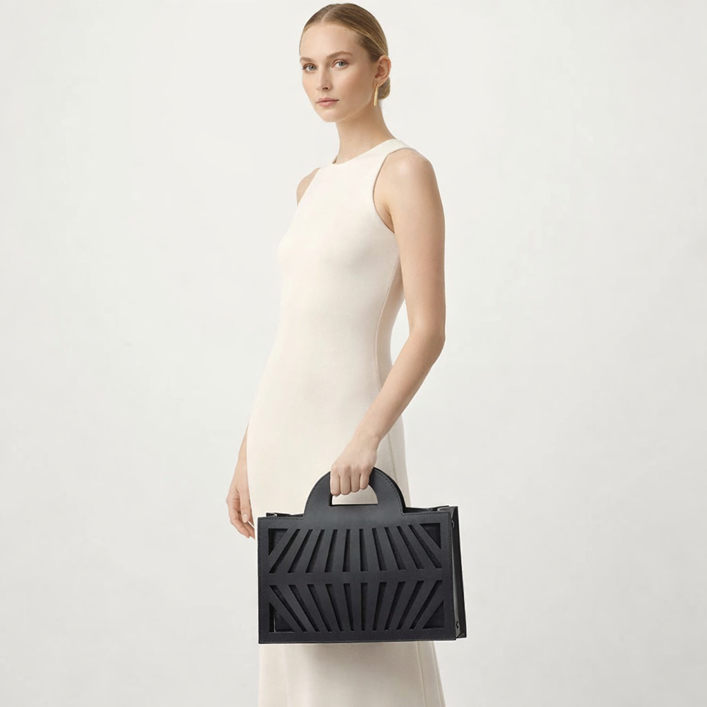 PSYCHE Midi with Black Pony Skin Pouch