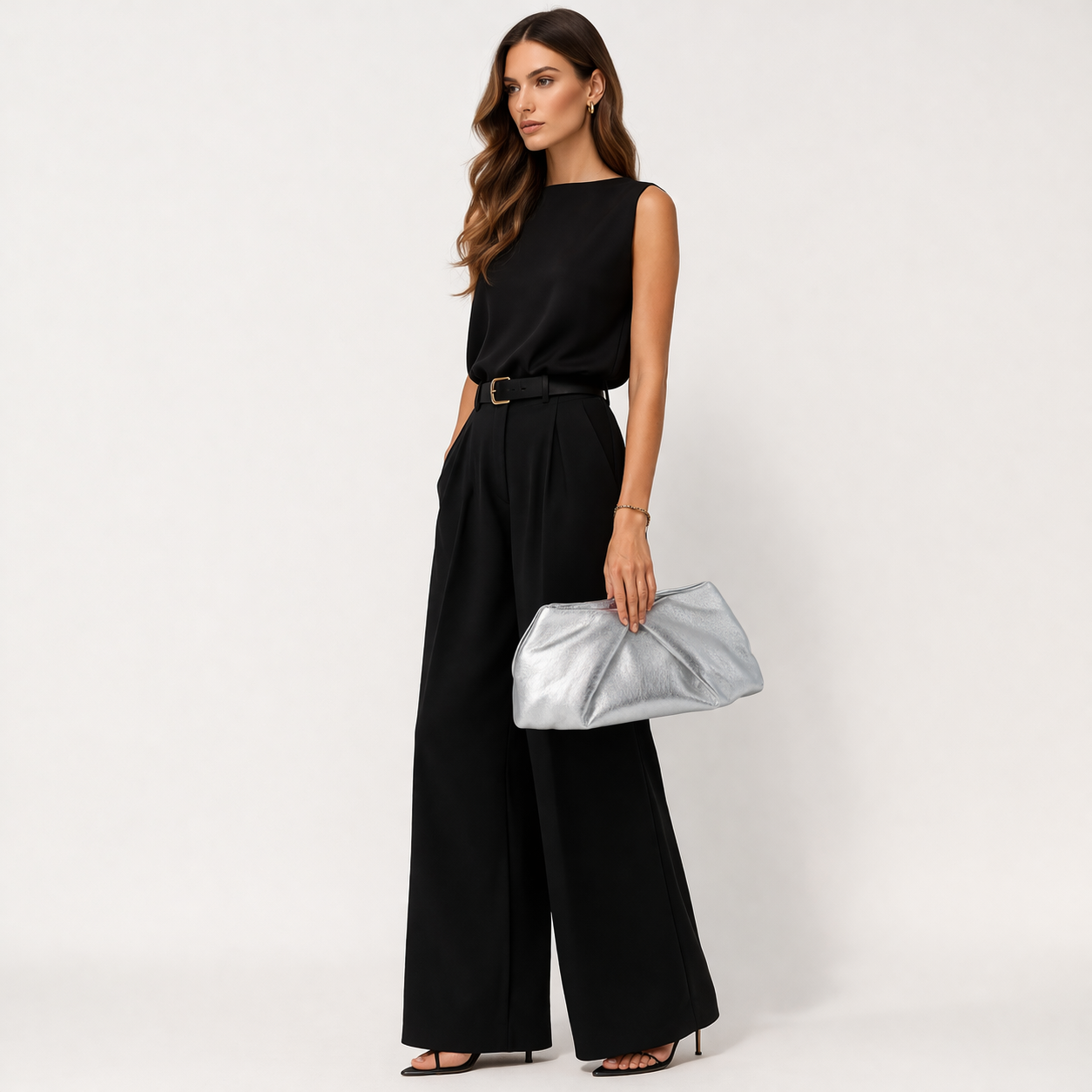 PLIYA midi Metallic Clutch