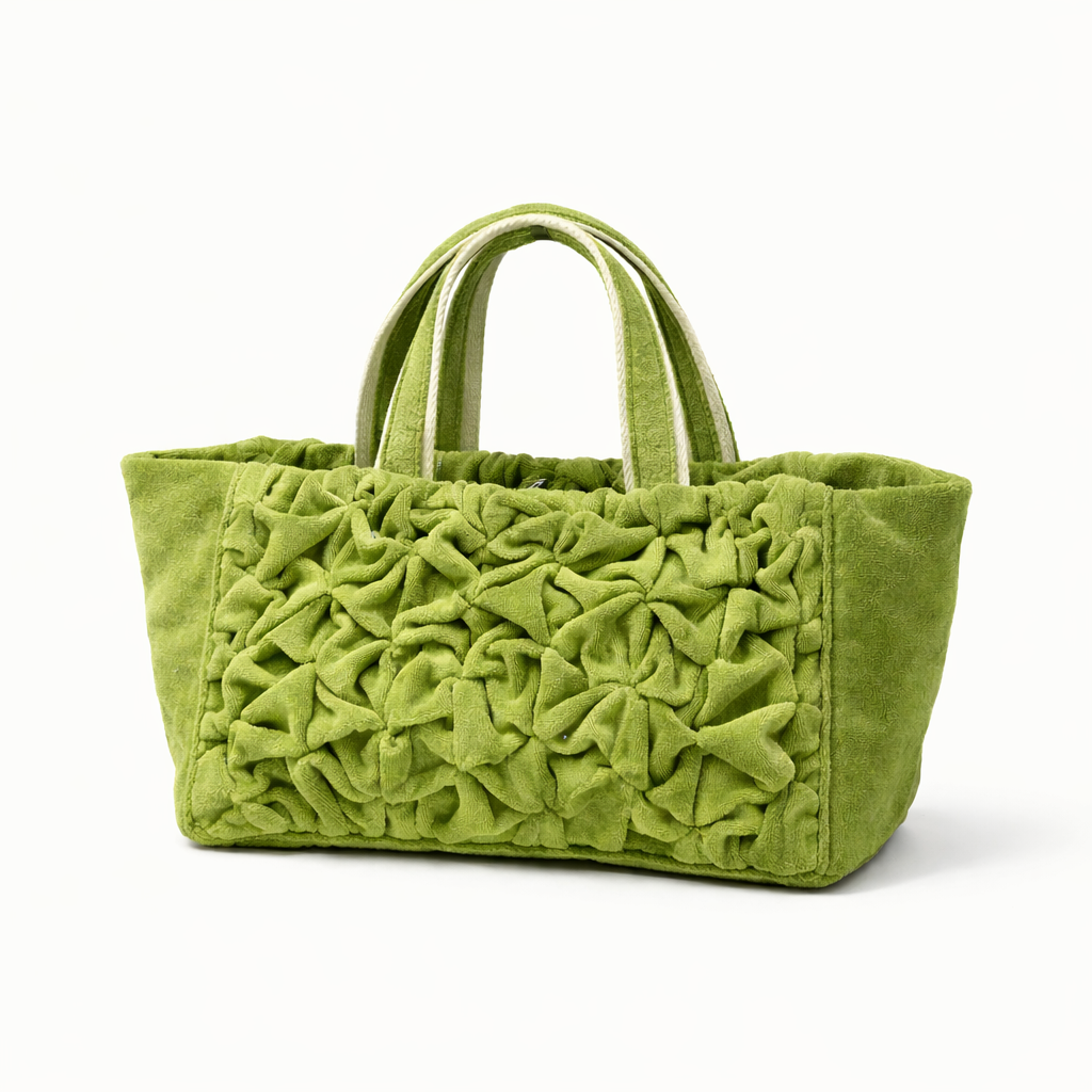 ERATO Green textured handbag on a white background