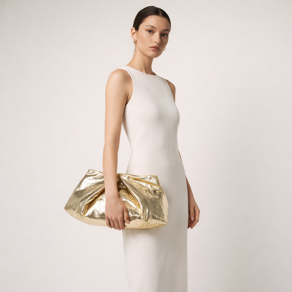 PLIYA midi Metallic Clutch